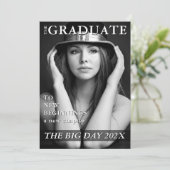 Minimalist Magazine Hoesje Afstuderen Uitnodiging (Staand voorkant)