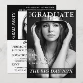 Minimalist Magazine Hoesje Afstuderen Uitnodiging (Voorkant / Achterkant)