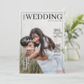 Minimalist Magazine Hoesje Wedding Save the Date Kaart (Staand voorkant)