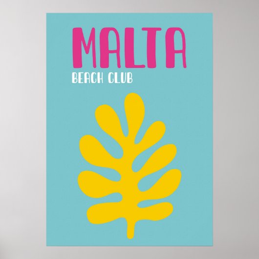 Minimalist Malta Coastal Decor Poster (Voorkant)