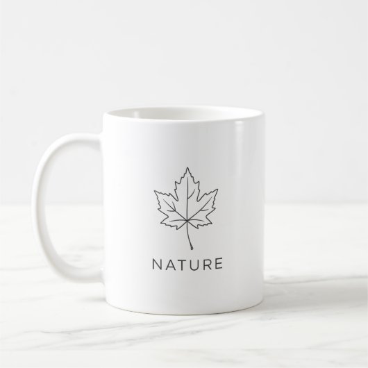 Minimalist Maple Leaf Line Art Nature Koffiemok (Links)