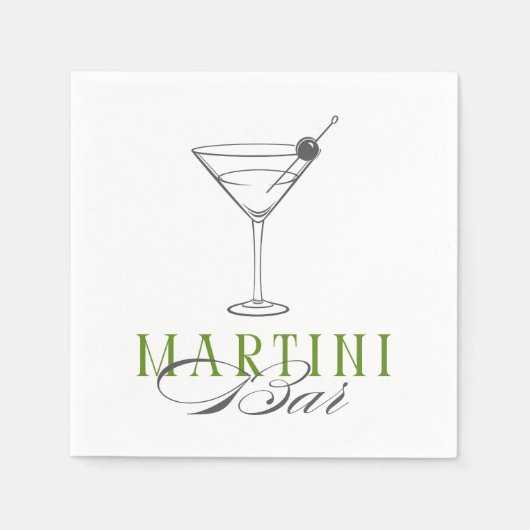 Minimalist Martini Bar Cocktail Napkin Servet (Voorkant)