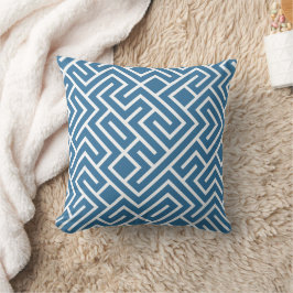 Minimalist Maze Fill Blue Pattern Kussen