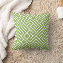 Minimalist Maze Fill Green Pattern Kussen