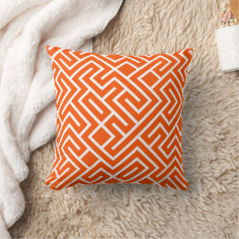 Minimalist Maze Fill Orange Pattern Kussen