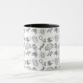 Minimalist Medical Icons Pattern Black Combo Mug Mok (Midden)
