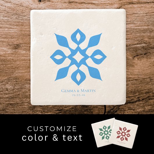 Minimalist Mediterranean Wedding Anniversary Gift Stenen Onderzetter