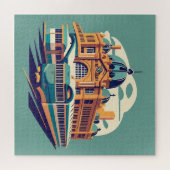 Minimalist Melbourne Australië schilderij souvenir Legpuzzel (Horizontaal)