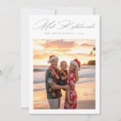 Minimalist Mele Kalikimaka Beach Photo Feestdagenkaart (Voorkant)