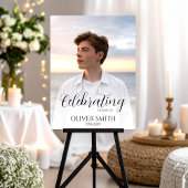 Minimalist Memory Photo Custom Celebration of Life Poster