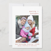 Minimalist Merry + Bright Family | Kaart voor Kers (Voorkant)