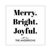 Minimalist Merry Bright Joyful Rubberstempel (Afrduk)
