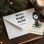 Minimalist Merry Bright Joyful Rubberstempel