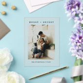 Minimalist Merry & Bright Photo Christmas Card Acryl Uitnodigingen (Insitu (Huwelijk))