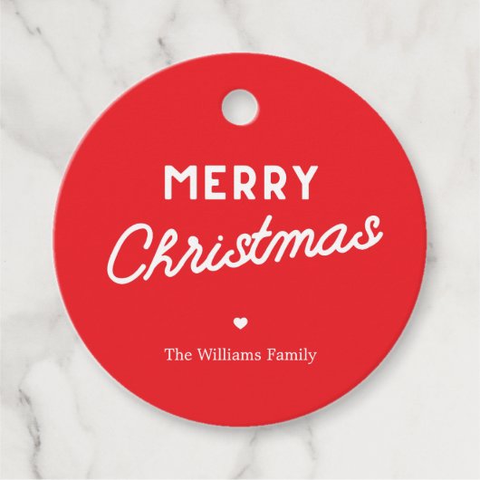 Minimalist ׳Merry Christmas׳ Custom Holiday  Bedankjes Labels (Voorkant)