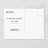 Minimalist Merry Christmas Eenvoudige rode foto Feestdagenkaart (Achterkant)