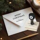 Minimalist Merry Christmas Family Rubberstempel