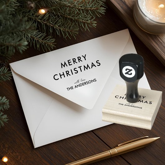 Minimalist Merry Christmas Family Rubberstempel