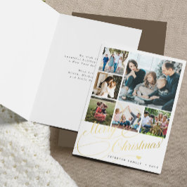 Minimalist Merry Christmas script 6 fotocollage Feestdagen Kaart