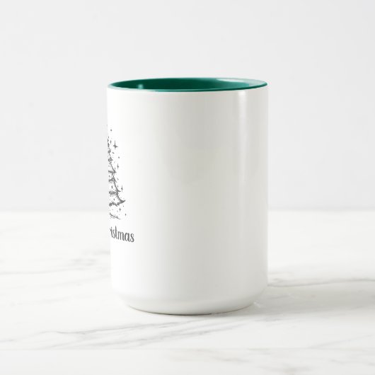 Minimalist Merry Christmas Tree Mug Mok (Midden)