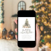 Minimalist Merry Christmas Tree Sage Script Party Kaart