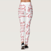 Minimalist Merry Little Christmas Red Script Wit Leggings (Achterkant)
