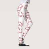 Minimalist Merry Little Christmas Red Script Wit Leggings (Rechts)