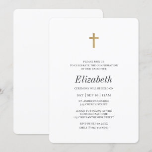 Minimalist met Faux Gold Cross Girl Bevestiging Kaart