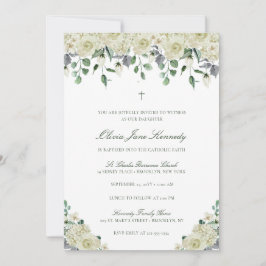 Minimalist met fotokatholieke Baptisme-uitnodiging Kaart