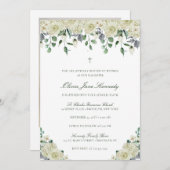 Minimalist met fotokatholieke Baptisme-uitnodiging Kaart (Voorkant / Achterkant)