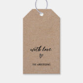 Minimalist met liefde kraft  cadeaulabel (Voorkant)