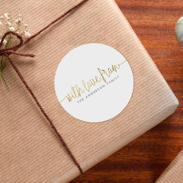 Minimalist met liefde van belettering & familienaa ronde sticker