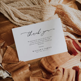 Minimalist Minimalist Funeral Sympathy Memorial Bedankkaart