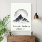 Minimalist Misty Mountain Silhouette Wall Art Poster