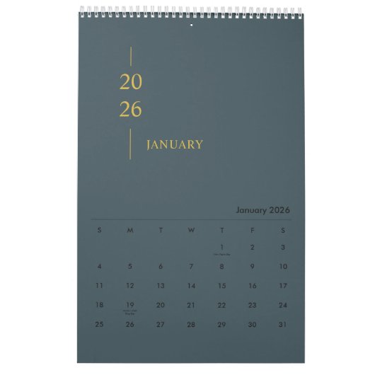Minimalist Modern 2026 Wall Calendar Kalender (Jan 2026)