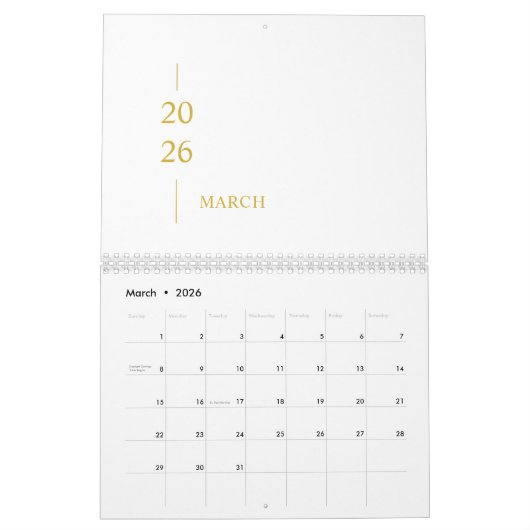 Minimalist Modern 2026 Wall Calendar Kalender (Mar 2026)
