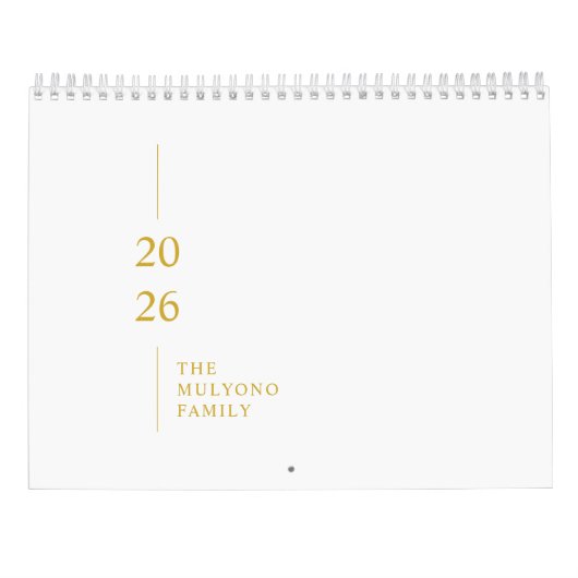 Minimalist Modern 2026 Wall Calendar Kalender (Achterkant)