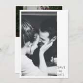 Minimalist Modern 2 Photo Wedding Save The Date (Voorkant / Achterkant)