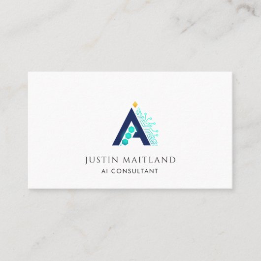 Minimalist Modern AI Consultant Business Card Visitekaartje (Voorkant)