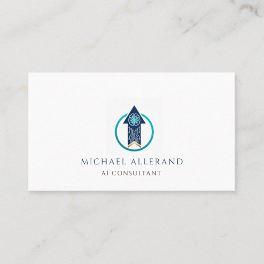 Minimalist Modern AI Consultant Business Card Visitekaartje (Voorkant)