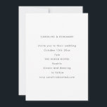 Minimalist Modern Autumn Black White Wedding Kaart<br><div class="desc">A simple wedding invitation with sans serif typography in black and white.</div>