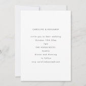 Minimalist Modern Autumn Black White Wedding Kaart (Voorkant)