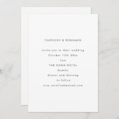 Minimalist Modern Autumn Black White Wedding Kaart (Voorkant / Achterkant)