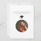 Minimalist Modern B&W Graduation Announcement Card Aankondiging (Achterkant)