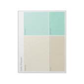 Minimalist, Modern Beige & Aqua Blue Daily Planner Notitieblok (Linkerzijde)