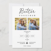 Minimalist Modern Better Together Quote 3 Photos Save The Date (Voorkant)