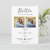 Minimalist Modern Better Together Quote 3 Photos Save The Date (Staand voorkant)