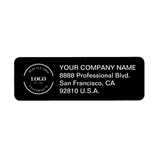 Minimalist Modern Black Custom Business Logo Etiket (Voorkant)