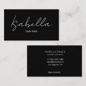 Minimalist Modern Black Lash Artist Visitekaartje (Voorkant / Achterkant)
