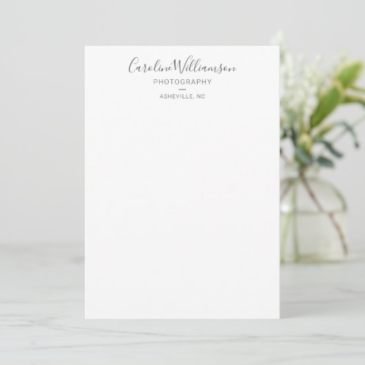 Minimalist Modern Black Script Custom Business Notitiekaartje (Staand voorkant)